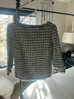 Ann Taylor Tweed Boatneck Top